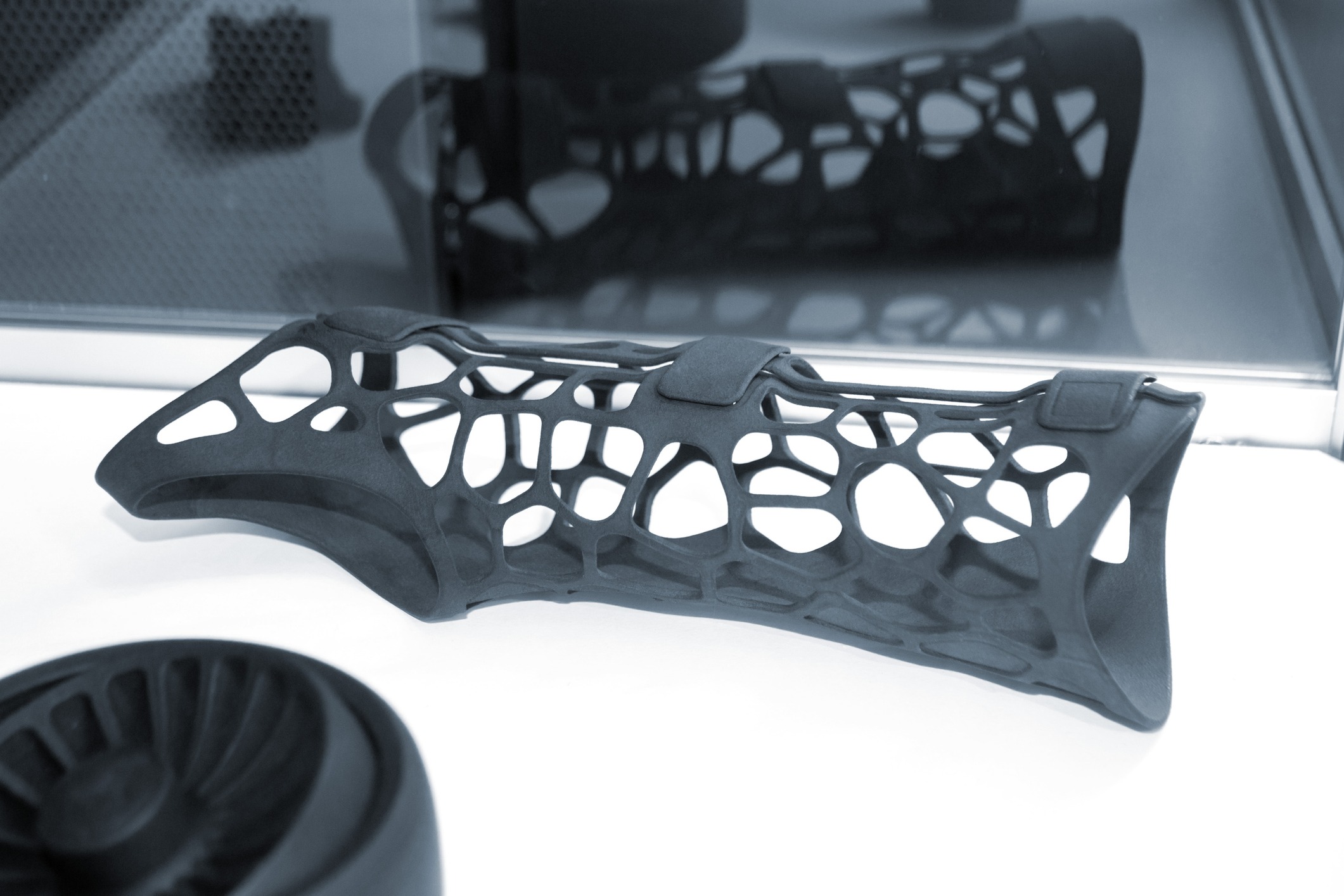 Close-up detail of a 3D printed part